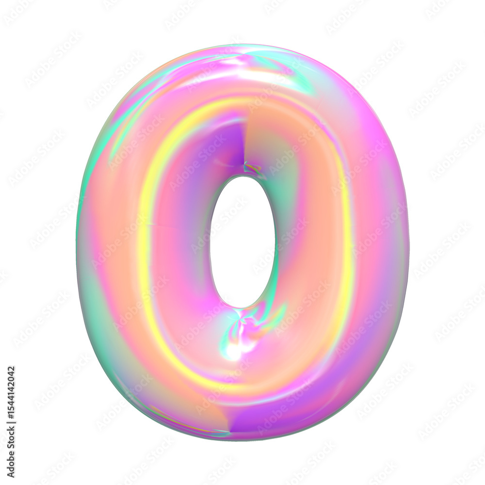 Poster 3d render of colorful letters and numbers