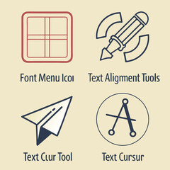 Fototapeta premium Typography Tool Icons