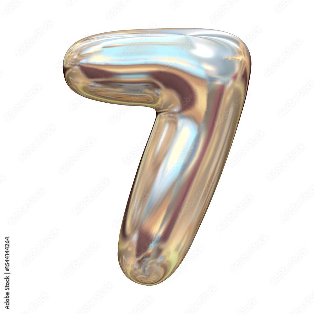 Poster 3d render of colorful letters and numbers