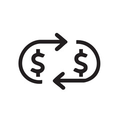 Money exchange concept with dollar signs and arrows for finance