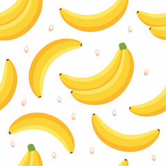 Seamless yellow banana pattern. Trendy hand drawn texture.