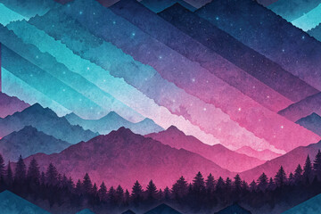 Dark Blue Magenta Abstract Night Sky Gradient Background 