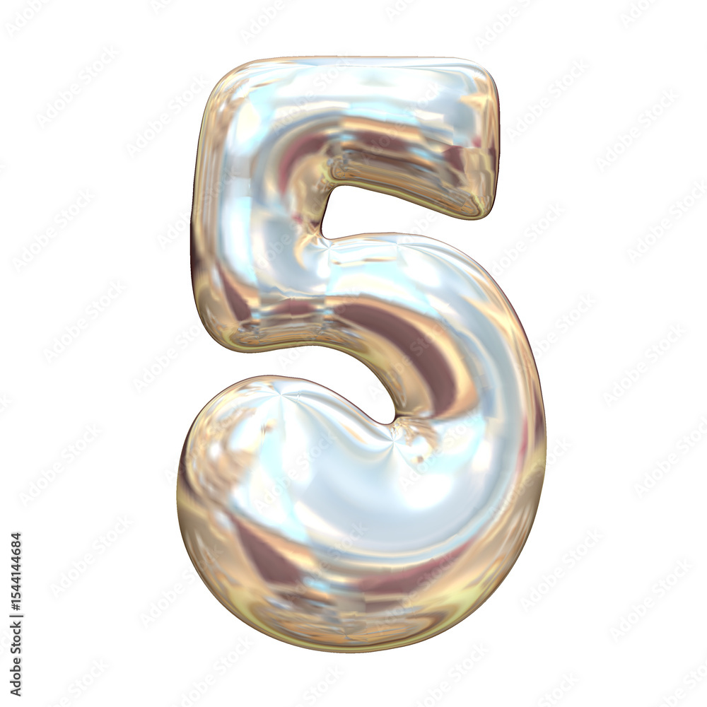 Poster 3d render of colorful letters and numbers