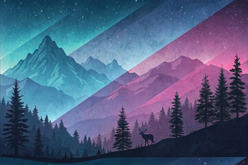 Dark Blue Magenta Abstract Night Sky Gradient Background 