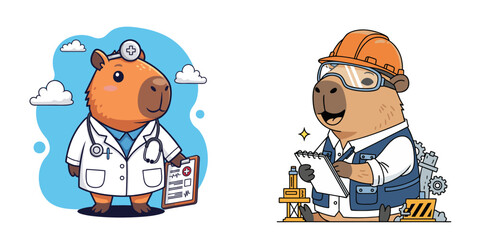 Cute capybara vector graphic