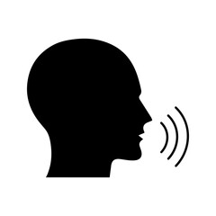 talk icon white on background