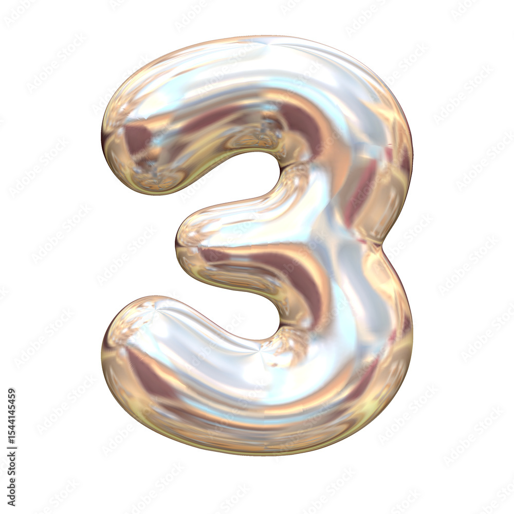 Poster 3d render of colorful letters and numbers