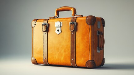 Vintage leather suitcase, studio shot, travel
