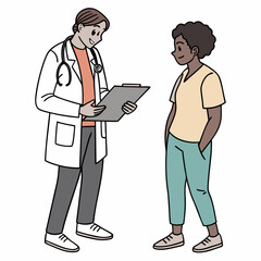 Doctor patient consultation medical healthcare illustration