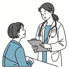Doctor patient consultation medical healthcare illustration
