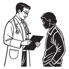 Doctor patient consultation professional cutout illustration