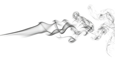 Fototapeta premium Abstract Smoke Plumes on White Background.