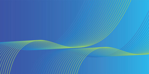 Abstract blue long vector banner. Wavy minimal trendy background for business presentations, web header design with copy space for text vector illustration