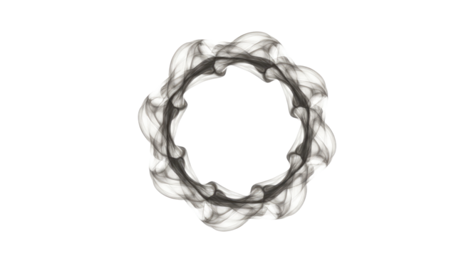 Abstract Smoke Ring on White Background 1.