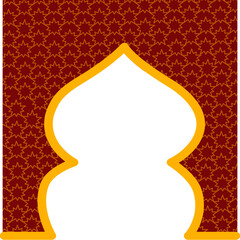 Ornate Archway with Geometric Pattern Background