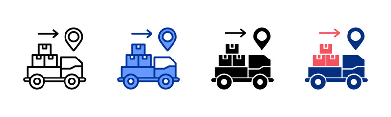 Fototapeta premium Transport icon sheet multiple style collection