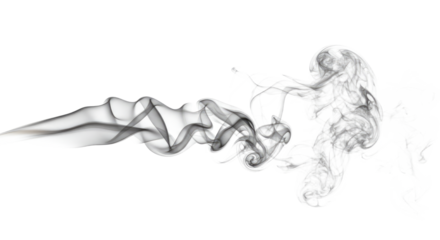 Abstract Smoke Swirls on White Background 3.