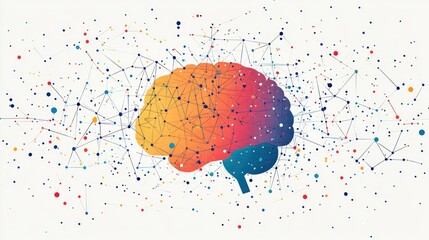 Abstract brain network, visual concept, digital art, possible use in scientific or educational materials