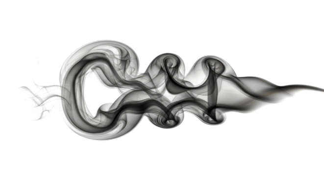 Abstract Smoke Swirls on White Background 6.