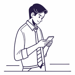 Businessman using smartphone mobile phone device