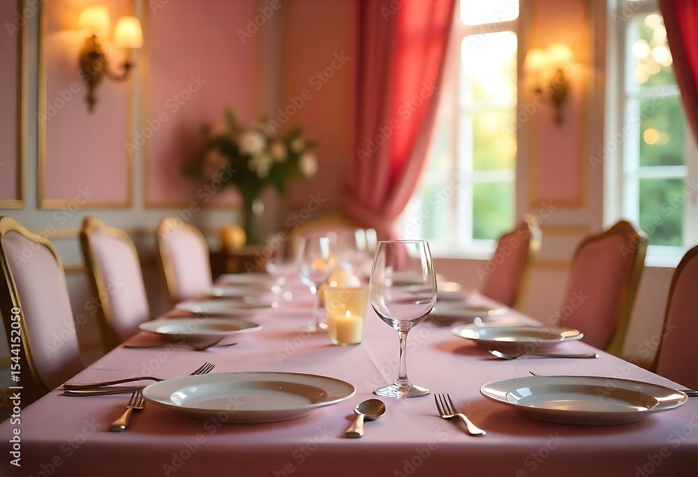 Poster generative ai an elegantly set table for a formal dining experience