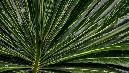 Fototapeta premium Tropical Green Palm Leaf Abstract Background