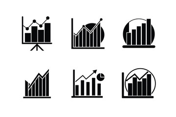 chart icon silhouette vector illustration
