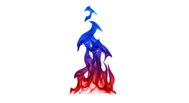 Colorful Abstract Flame on White Background.