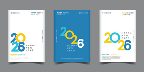 2026 Happy new year colorful business cover background for presentation,calendar,poster,greeting card design  decoration