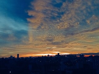 sunset over the city