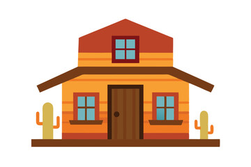 Rustic Western House Illustration Desert Ranch House Design