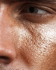 Fototapeta premium Shiny skin vs. matte skin with oil control after using the product
