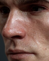 Skin that has been restored after care, the surface looks smoother but is still real skin.