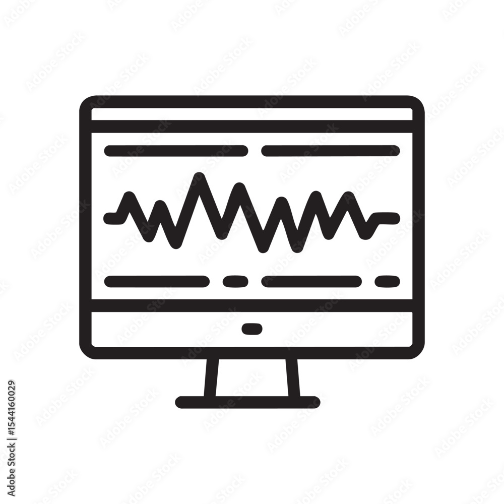 Poster monitor displaying audio waveform for sound editing purpose