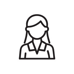 Obraz premium Simple outline of a woman with long hair and a collar design