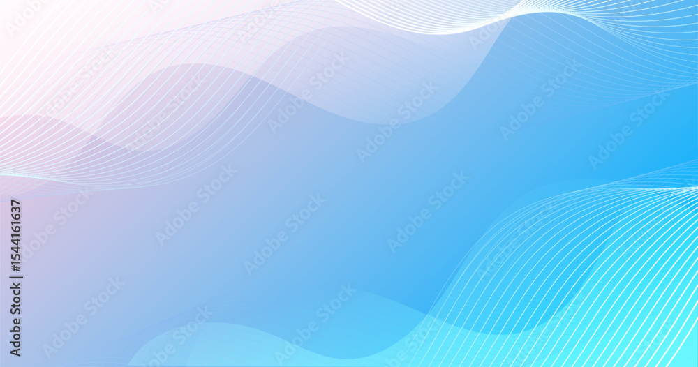 Poster abstract gradient background blue and soft pink wtih shining waves ,modern background.vector illustr