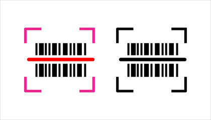 Barcode scaning icons set. Vector bar code, on white background.

