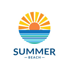 Sunset over the ocean evokes summer beach vibes