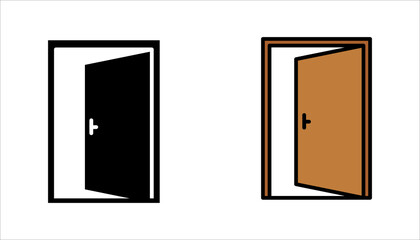 Open door line icon set. Login, logout, register, password, vip entrance, key, lock, exit minimal vector illustrations. Simple outline signs for web application. 30x30 Pixel Perfect. Editable Strokes.