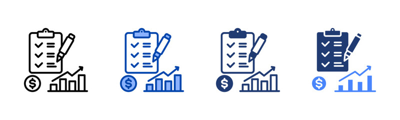 Fototapeta premium Business Plan icon sheet multiple style collection