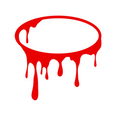 Red Dripping Oval Frame Vector Illustration