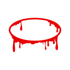 Red Dripping Oval Frame Vector Illustration