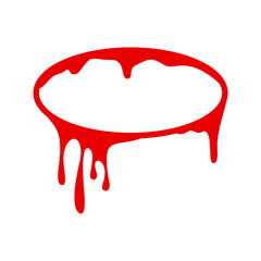 Red Dripping Oval Frame Vector Illustration