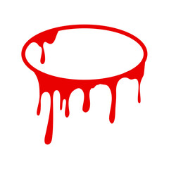 Red Dripping Oval Frame Vector Illustration