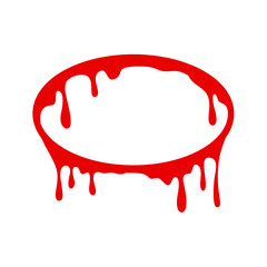 Red Dripping Oval Frame Vector Illustration