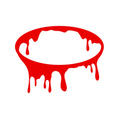 Red Dripping Oval Frame Vector Illustration