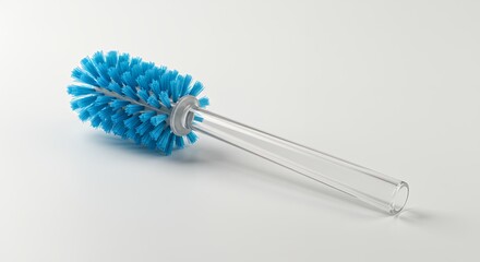 Bright blue cleaning brush with clear plastic handles