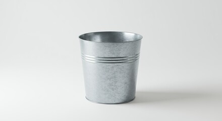 Gray metal drinking glass on white background