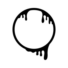 Dripping Circle Frame Vector Illustration
