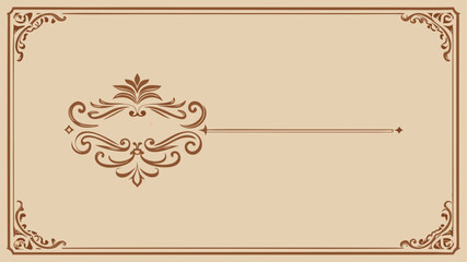 Elegant, minimalist vintage card with subtle floral corner embellishments and a sophisticated central flourish for text or decorative purposes.